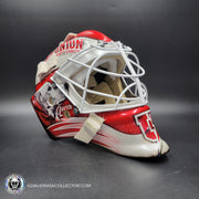 Custom Painted Goalie Mask: University Logos + Dogs