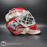 Custom Painted Goalie Mask: University Logos + Dogs