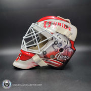 Custom Painted Goalie Mask: University Logos + Dogs