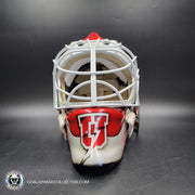 Custom Painted Goalie Mask: University Logos + Dogs