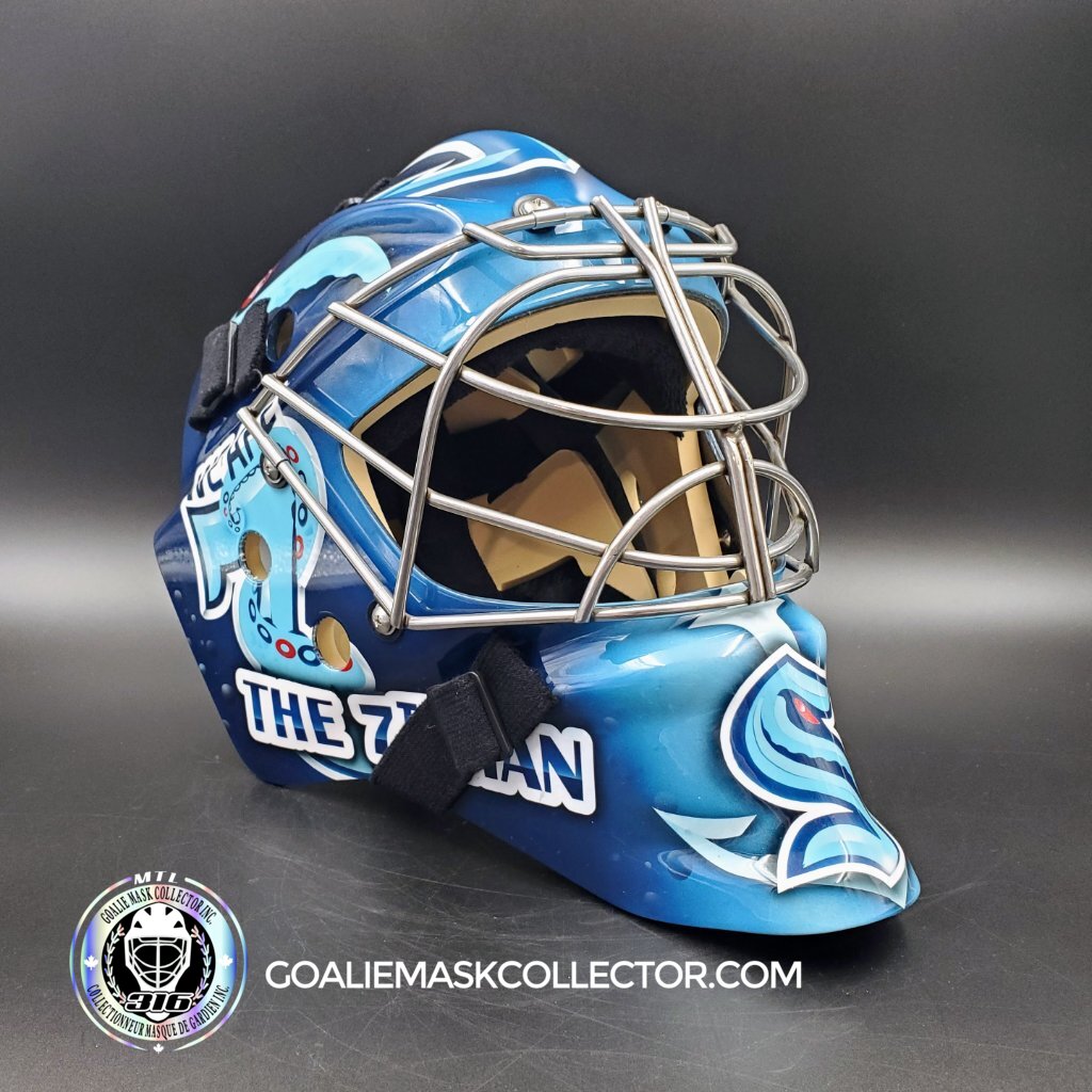 Custom Painted Goalie Mask: "We Are the 7th Man" X Seattle Kraken