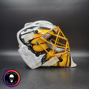 Custom Painted Goalie Mask: Butterfly & Angels Tribute to Loved One