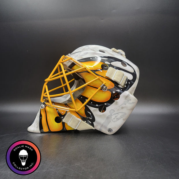 Custom Painted Goalie Mask: Butterfly & Angels Tribute to Loved One