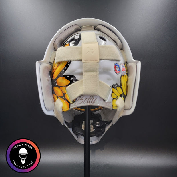 Custom Painted Goalie Mask: Butterfly & Angels Tribute to Loved One