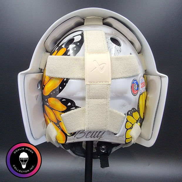 Custom Painted Goalie Mask: Butterfly & Angels Tribute to Loved One