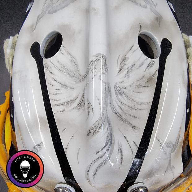 Custom Painted Goalie Mask: Butterfly & Angels Tribute to Loved One