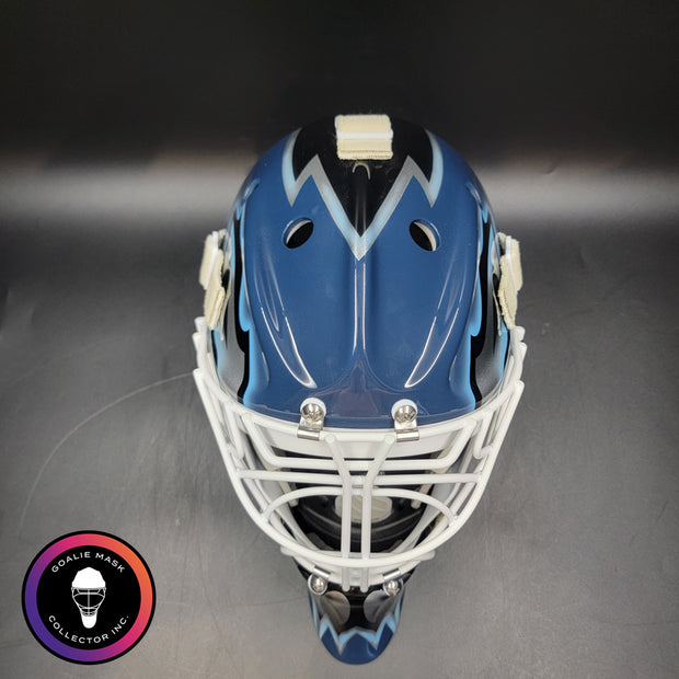 Custom Painted Goalie Mask: Felix Potvin Modernized with Silver Touches & Custom Grill