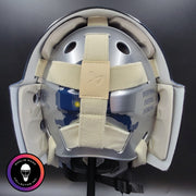 Custom Painted Goalie Mask: Felix Potvin Modernized with Silver Touches & Custom Grill