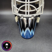 Custom Painted Goalie Mask: Felix Potvin Modernized with Silver Touches & Custom Grill