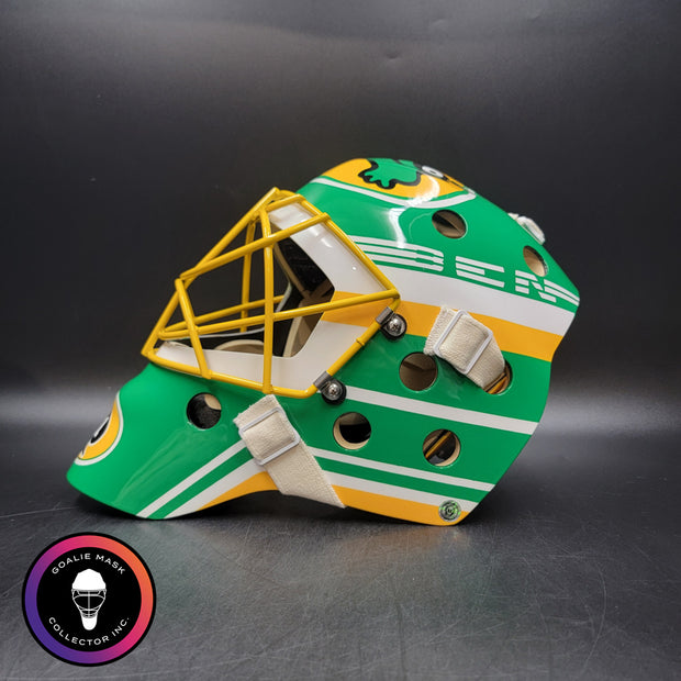 Custom Painted Goalie Mask: Patrick Roy GREEN Tribute with Custom Add-Ons