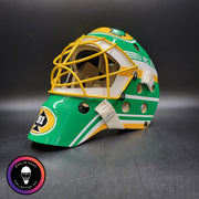 Custom Painted Goalie Mask: Patrick Roy GREEN Tribute with Custom Add-Ons