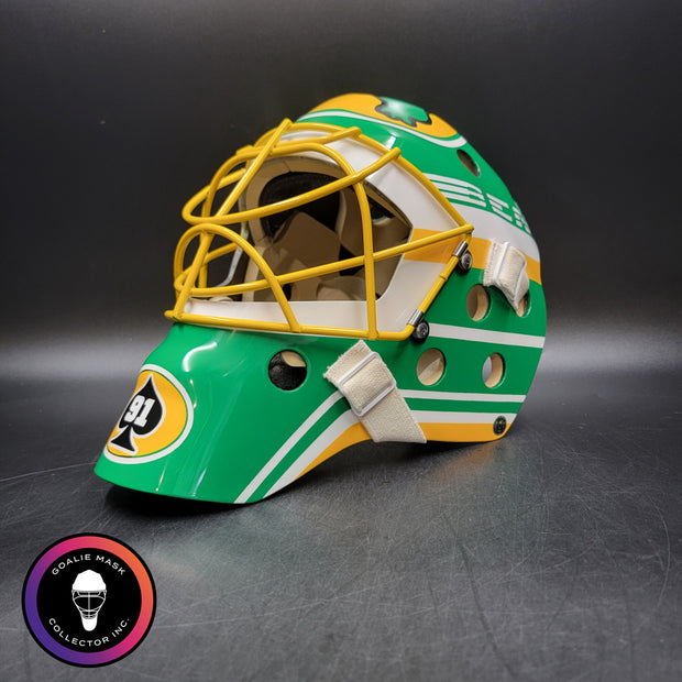 Custom Painted Goalie Mask: Patrick Roy GREEN Tribute with Custom Add-Ons