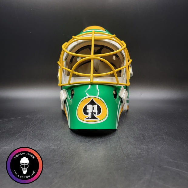 Custom Painted Goalie Mask: Patrick Roy GREEN Tribute with Custom Add-Ons