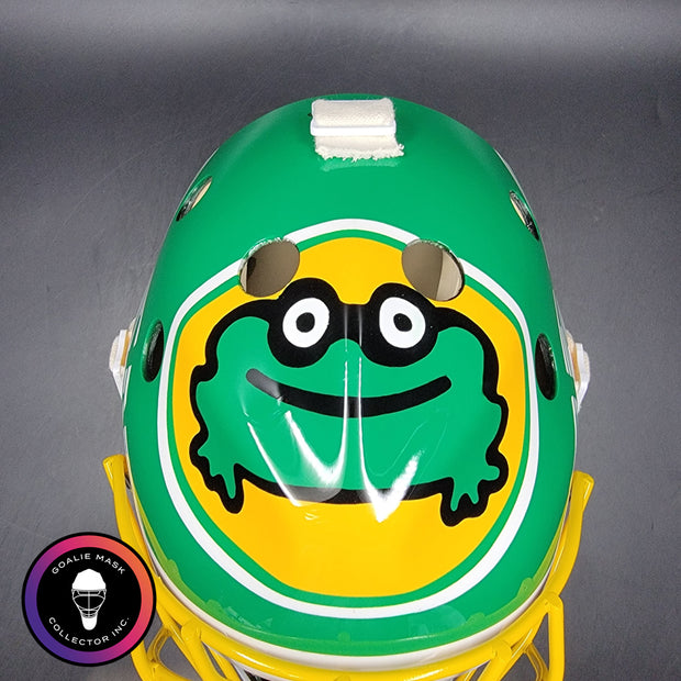 Custom Painted Goalie Mask: Patrick Roy GREEN Tribute with Custom Add-Ons