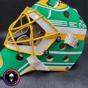 Custom Painted Goalie Mask: Patrick Roy GREEN Tribute with Custom Add-Ons
