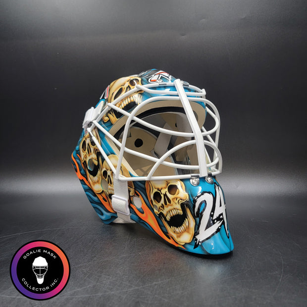Custom Painted Goalie Mask: Skulls & Sharks