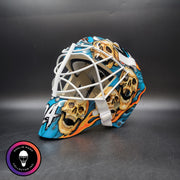 Custom Painted Goalie Mask: Skulls & Sharks