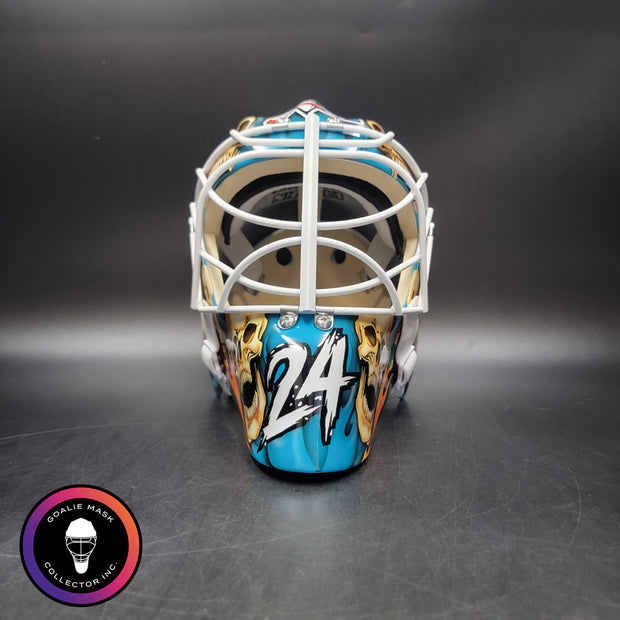 Custom Painted Goalie Mask: Skulls & Sharks