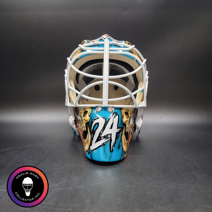 Custom Painted Goalie Mask: Skulls & Sharks