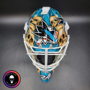 Custom Painted Goalie Mask: Skulls & Sharks
