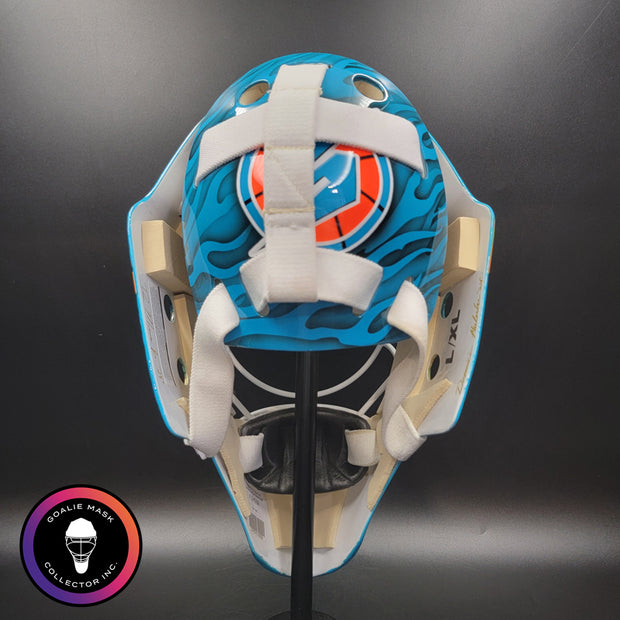Custom Painted Goalie Mask: Skulls & Sharks