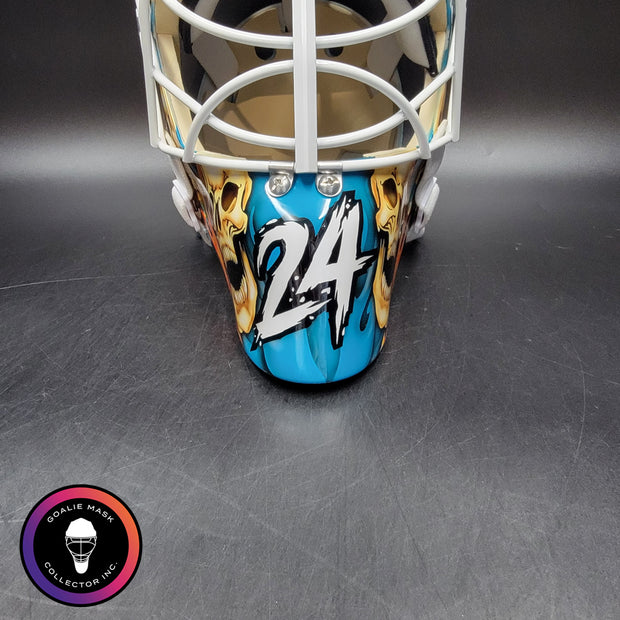 Custom Painted Goalie Mask: Skulls & Sharks
