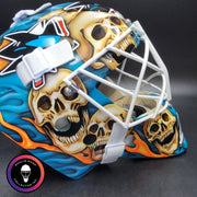 Custom Painted Goalie Mask: Skulls & Sharks