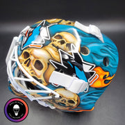 Custom Painted Goalie Mask: Skulls & Sharks