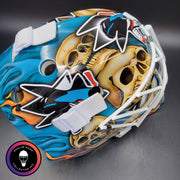 Custom Painted Goalie Mask: Skulls & Sharks