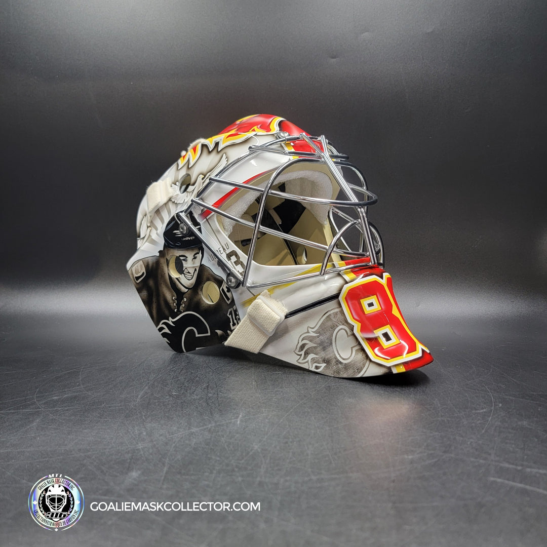 Dan Vladar Goalie Mask Unsigned 2025 Calgary Johnny Gaudreau Tribute
