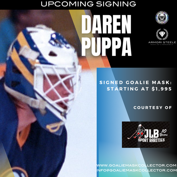 Upcoming Signing: Daren Puppa Signed Goalie Mask Tribute Signature Edition Autographed