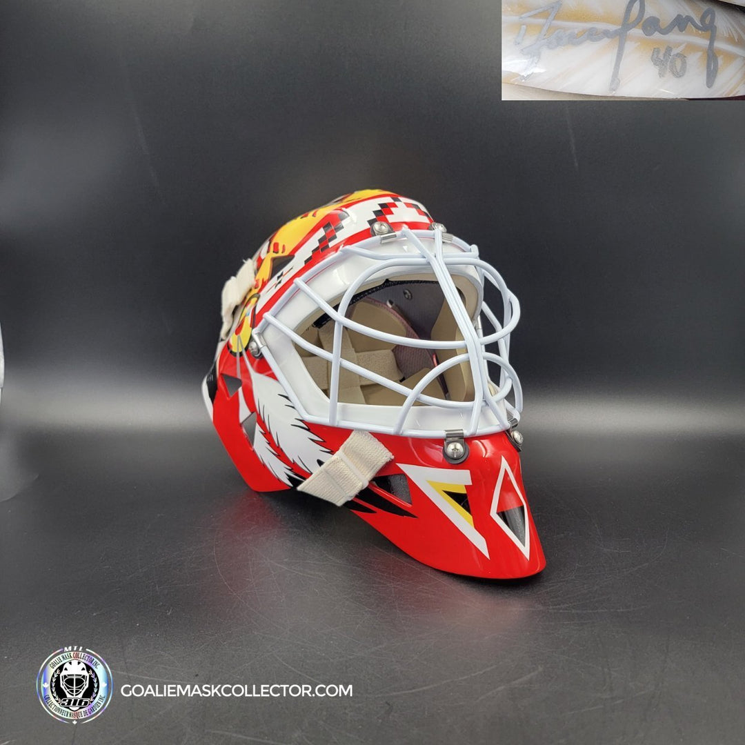 Darren Pang Signed Goalie Mask Chicago Signature Edition. Goalie Mask Collector.