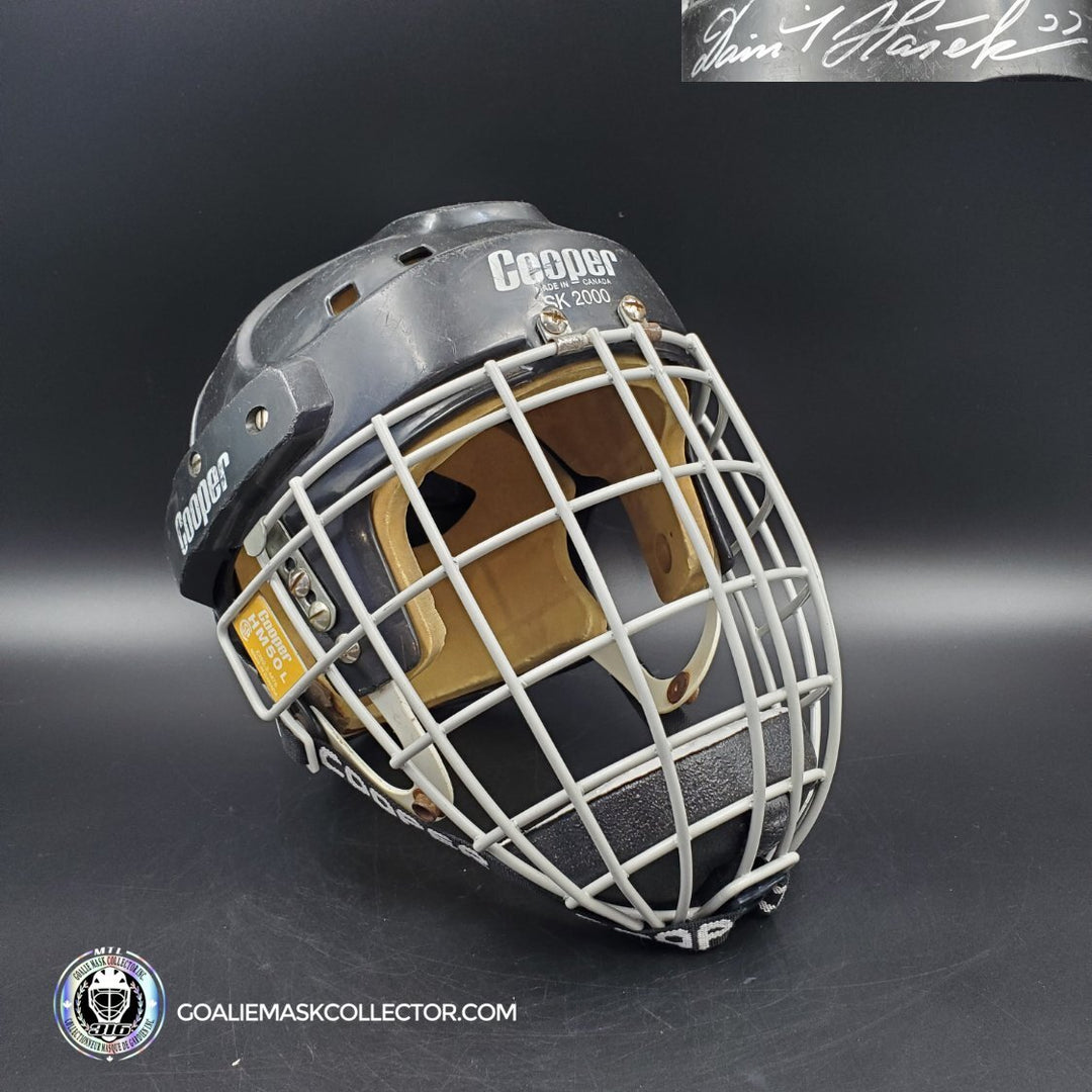 Dominik Hasek Signed Goalie Mask Buffalo Black Cooper SK AS Edition. Goalie Mask Collector.