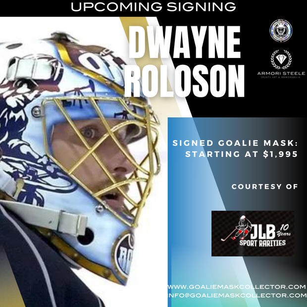 Upcoming Signing: Dwayne Roloson Signed Goalie Mask Tribute Signature Edition Autographed