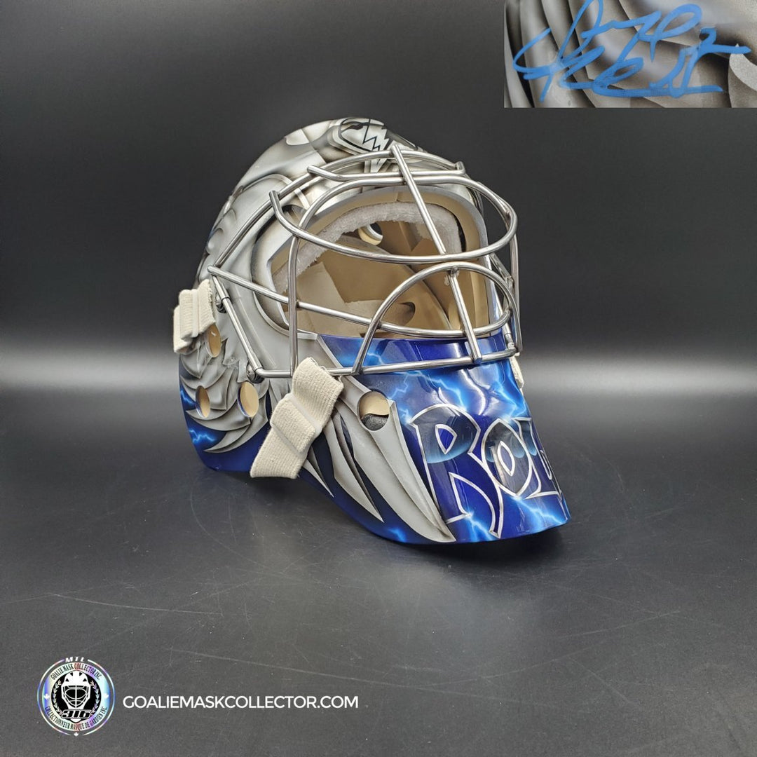 Dwayne Roloson Signed Goalie Mask Tribute 2010 11 Tampa Bay Lightning V1 Signature Edition. Goalie Mask Collector.