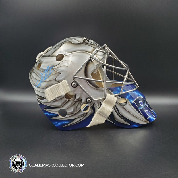 Dwayne Roloson Signed Goalie Mask Tribute 2010-11 Tampa Bay Lightning V1  Signature Edition Autographed