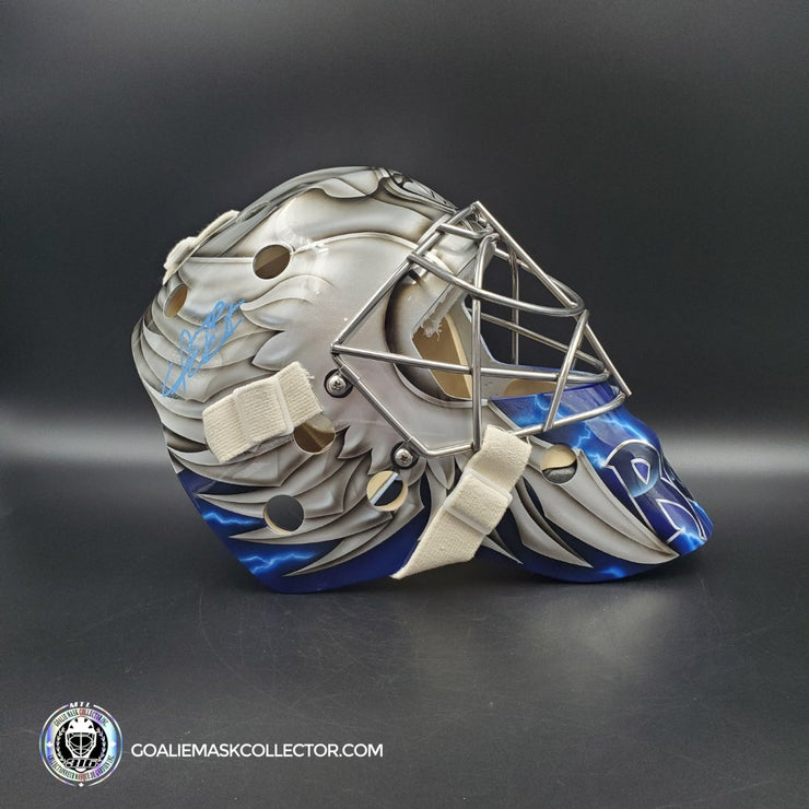 Dwayne Roloson Signed Goalie Mask Tribute 2010-11 Tampa Bay Lightning V1  Signature Edition Autographed