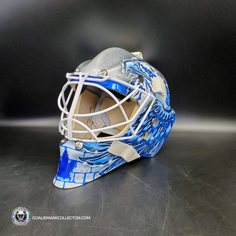 Presale: Joseph Woll Goalie Mask Signed 2023 Toronto Metallic V2 Tribute Signature Edition Autographed