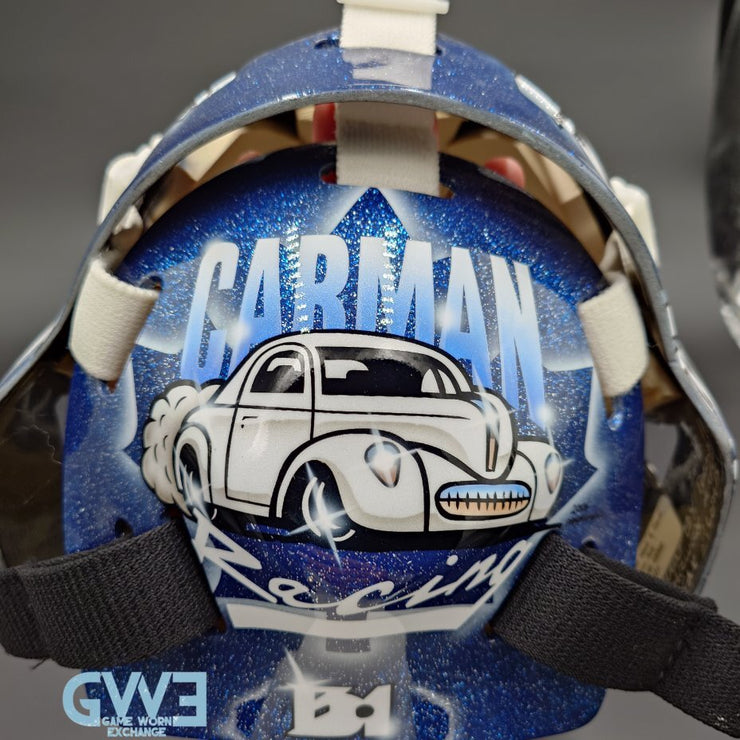Ed Belfour Goalie Mask Game Issued Toronto 2005-06 Maple Leafs Painted on Warwick by Armor Graphics AS-03397