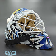Ed Belfour Goalie Mask Game Issued Toronto 2005-06 Maple Leafs Painted on Warwick by Armor Graphics AS-03397