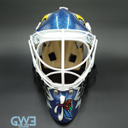 Ed Belfour Goalie Mask Game Issued Toronto 2005-06 Maple Leafs Painted on Warwick by Armor Graphics AS-03397