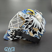 Ed Belfour Goalie Mask Game Issued Toronto 2005-06 Maple Leafs Painted on Warwick by Armor Graphics AS-03397