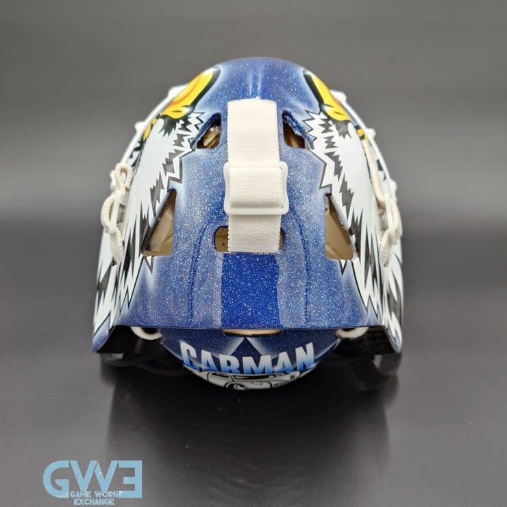 Ed Belfour Goalie Mask Game Issued Toronto 2005-06 Maple Leafs Painted on Warwick by Armor Graphics AS-03397