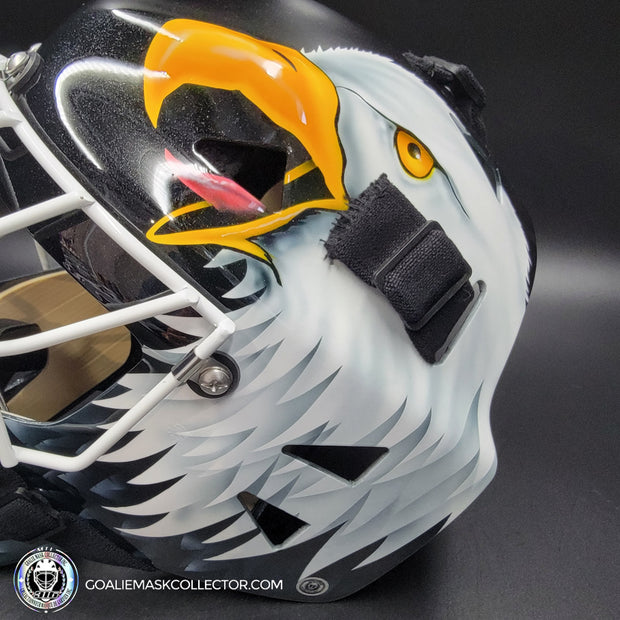 Ed Belfour Goalie Mask Unsigned Black Edition Chicago Tribute + Custom Artwork Four Leaf Clover