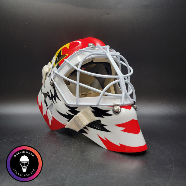 Ed Belfour Signed Goalie Mask Chicago Red Simple Eagle Classic Signature Edition Autographed Tribute