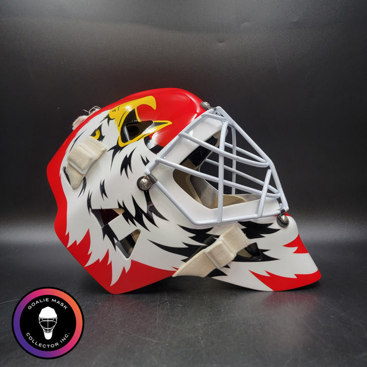 Ed Belfour Signed Goalie Mask Chicago Red Simple Eagle Classic Signature Edition Autographed Tribute