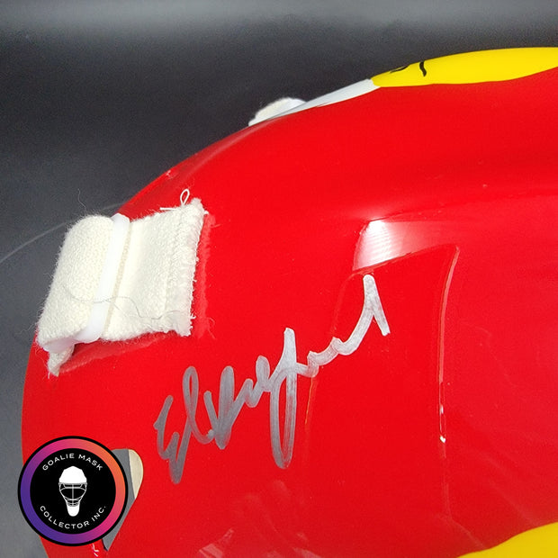Ed Belfour Signed Goalie Mask Chicago Red Simple Eagle Classic Signature Edition Autographed Tribute