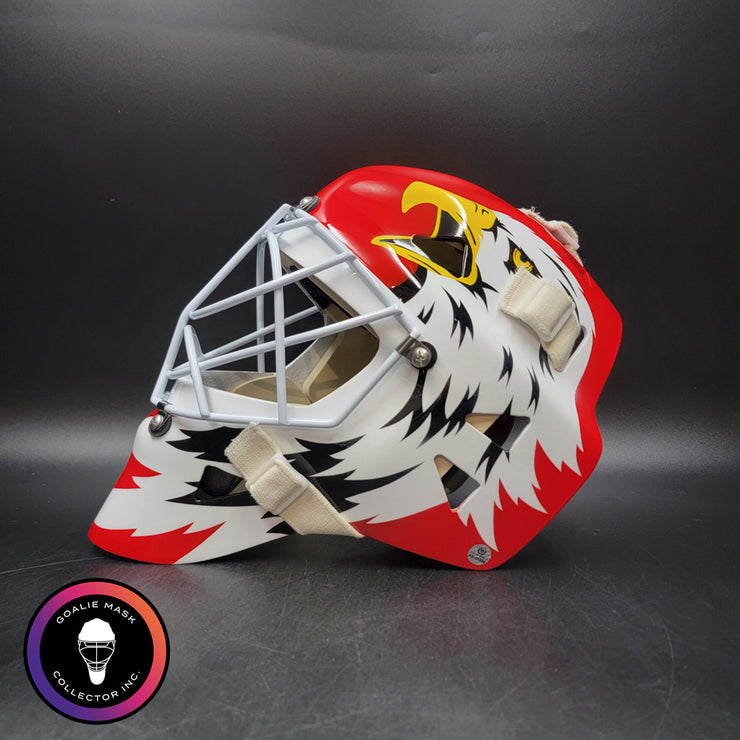 Ed Belfour Signed Goalie Mask Chicago Red Simple Eagle Classic Signature Edition Autographed Tribute