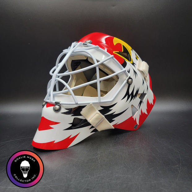 Ed Belfour Signed Goalie Mask Chicago Red Simple Eagle Classic Signature Edition Autographed Tribute
