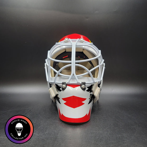 Ed Belfour Signed Goalie Mask Chicago Red Simple Eagle Classic Signature Edition Autographed Tribute